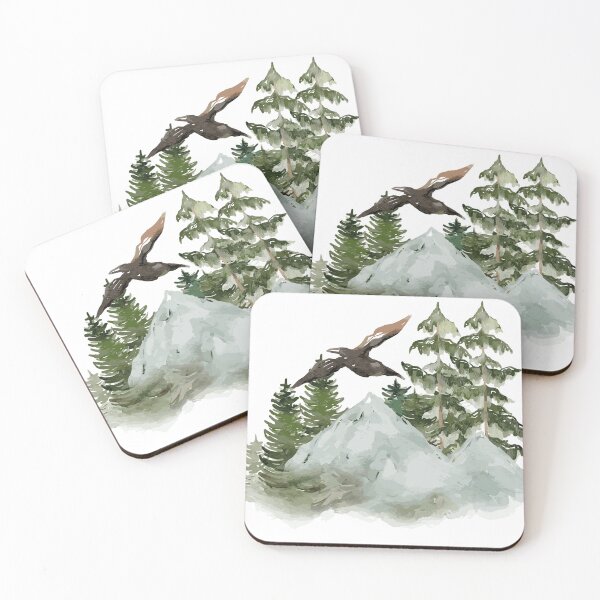 Item preview, Watercolor mountains with trees designed and sold by TenderSoar.