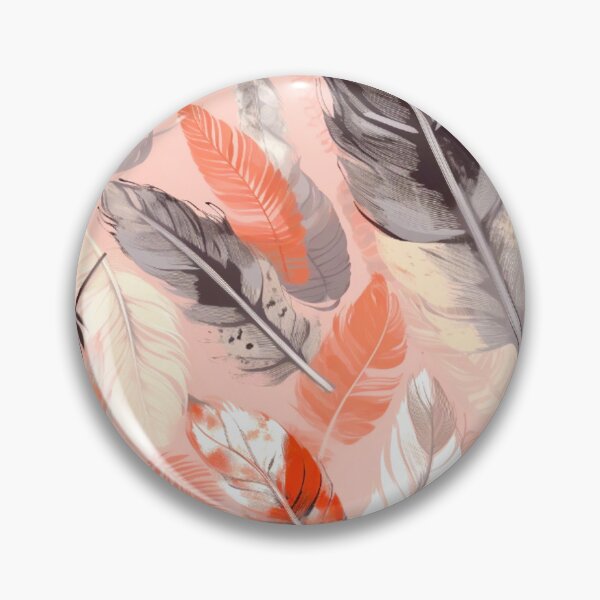 Artikelvorschau, Feathers - Coral, blush, ivory, gray, gold 3 entworfen und verkauft von Highlandkings.