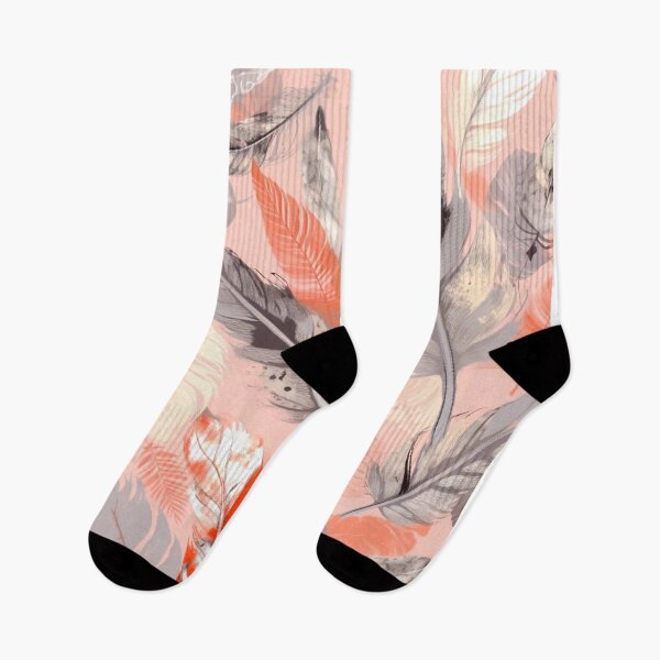 Item preview, Feathers - Coral, blush, ivory, gray, gold 3  designed and sold by Highlandkings.