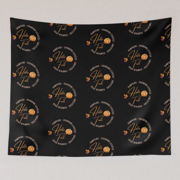 Item preview, Hello Fall Circular Design, Leaves, Pumpkins, sweaters, pumpkin spice, changing leaves  designed and sold by lindab142.