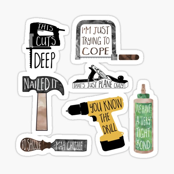 Item preview, Woodworker sticker pack - stickers for tools, workshop, dad, garage designed and sold by hitechmom.
