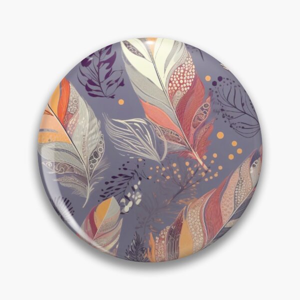 Item preview, Feathers - Coral, eggplant, gray, silver, gold designed and sold by Highlandkings.