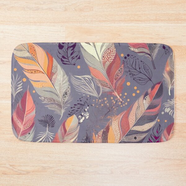 Item preview, Feathers - Coral, eggplant, gray, silver, gold designed and sold by Highlandkings.