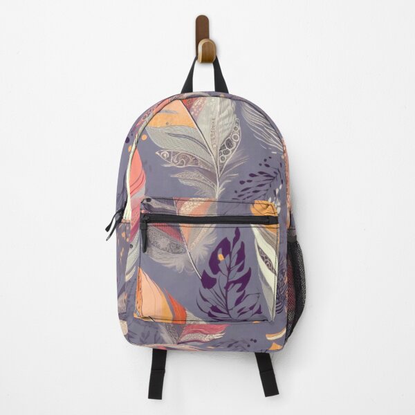 Item preview, Feathers - Coral, eggplant, gray, silver, gold designed and sold by Highlandkings.