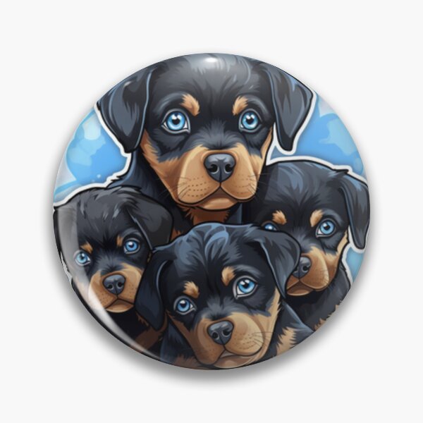 Item preview, Captivating Quartet of Irresistible Blue-Eyed Rottweiler Puppies designed and sold by CatDogBin.