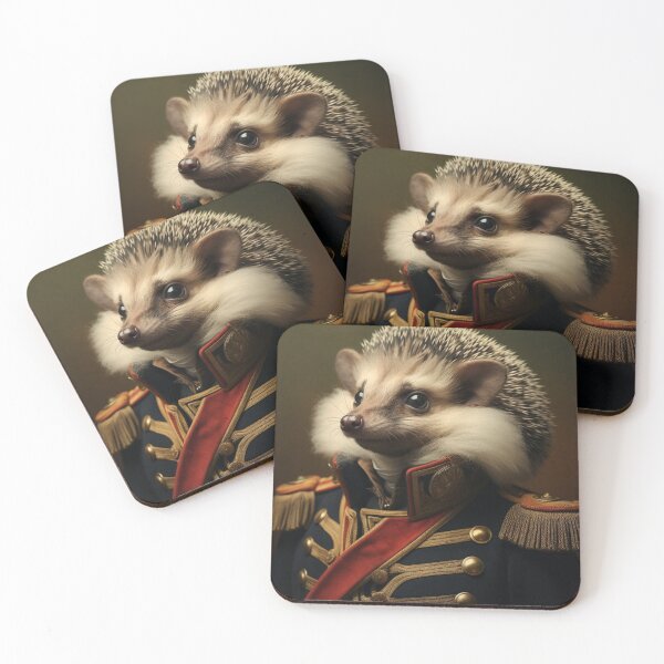 Item preview, Hedgehog in Military Uniform, Animal Renaissance Portrait designed and sold by Futuriddle.