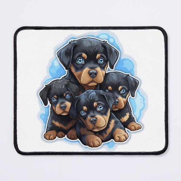 Item preview, Captivating Quartet of Irresistible Blue-Eyed Rottweiler Puppies designed and sold by CatDogBin.