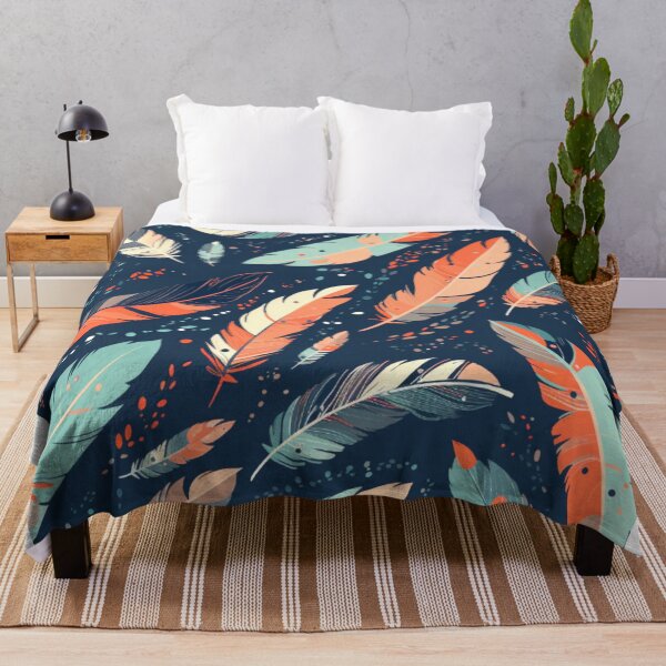 Artikelvorschau, Feathers - Coral, mint, navy, gold, white 2 entworfen und verkauft von Highlandkings.