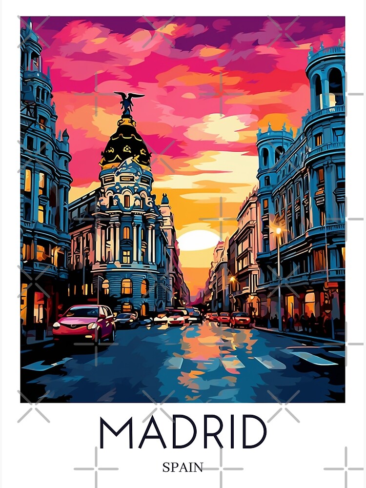 A Pop Art Travel Print of Madrid - Spain