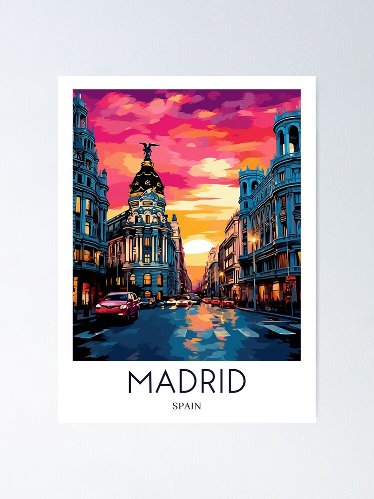A Pop Art Travel Print of Madrid - Spain