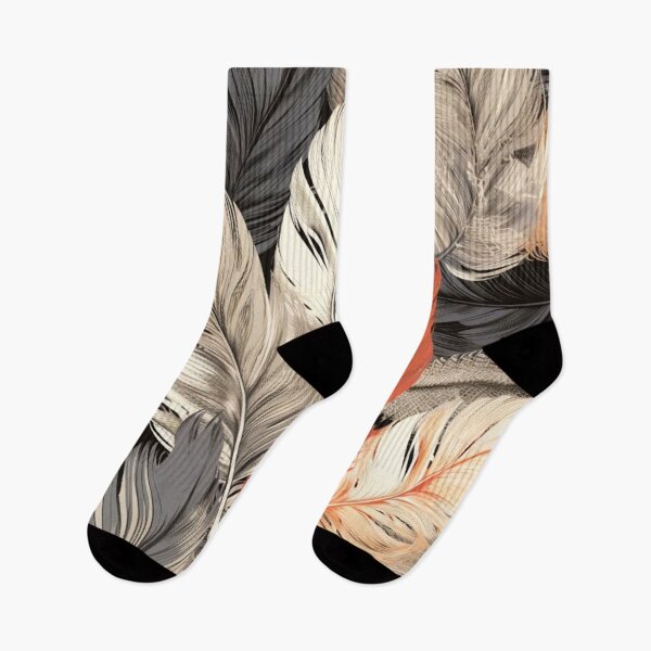 Artikelvorschau, Feathers - Coral, mustard, beige, gray, black 3 entworfen und verkauft von Highlandkings.