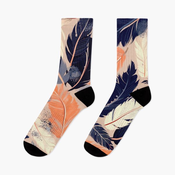Artikelvorschau, Feathers - Coral, navy, beige, cream, gold entworfen und verkauft von Highlandkings.
