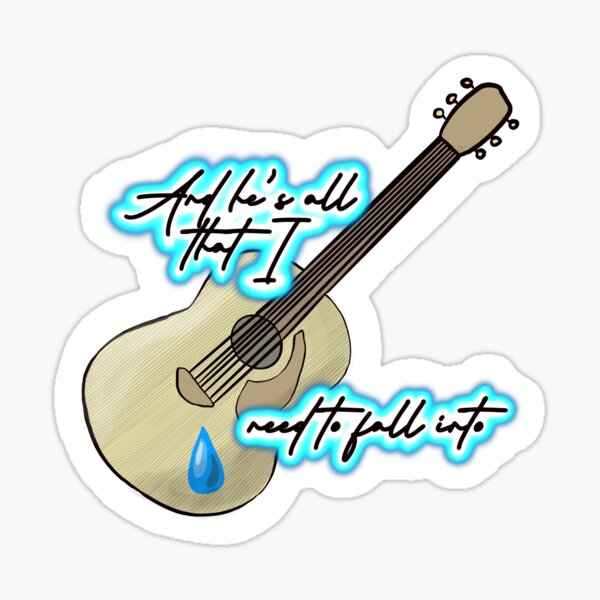 Teardrops On My Guitar Sticker Beautiful And Refined Glossy Taylor Swift  Guitar Stickers