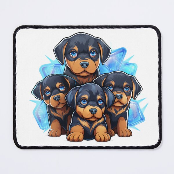 Item preview, Charming Quartet of Irresistible Blue-Eyed Rottweiler Puppies designed and sold by CatDogBin.