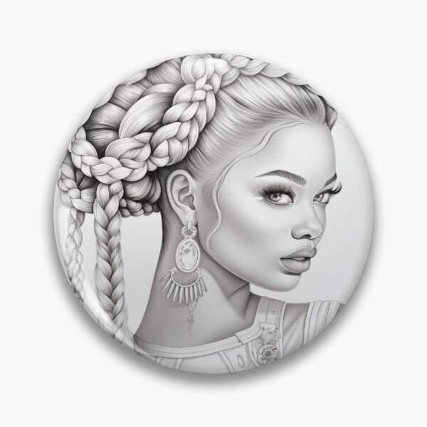 Item preview, Braids of Serenity: Captivating Women's Portrait designed and sold by aurahealing.