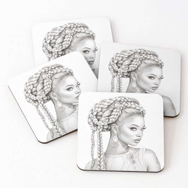 Item preview, Braids of Serenity: Captivating Women's Portrait designed and sold by aurahealing.