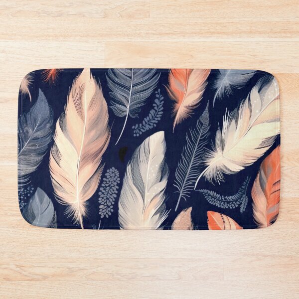 Item preview, Feathers - Coral, navy, gray, silver, gold designed and sold by Highlandkings.