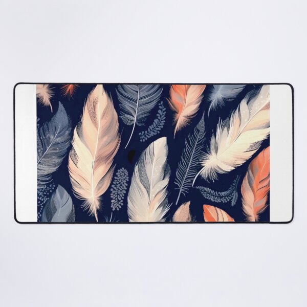 Artikelvorschau, Feathers - Coral, navy, gray, silver, gold entworfen und verkauft von Highlandkings.