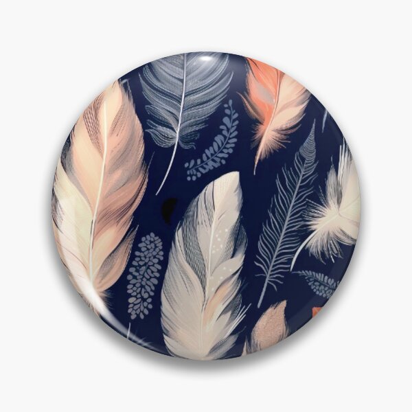 Item preview, Feathers - Coral, navy, gray, silver, gold designed and sold by Highlandkings.