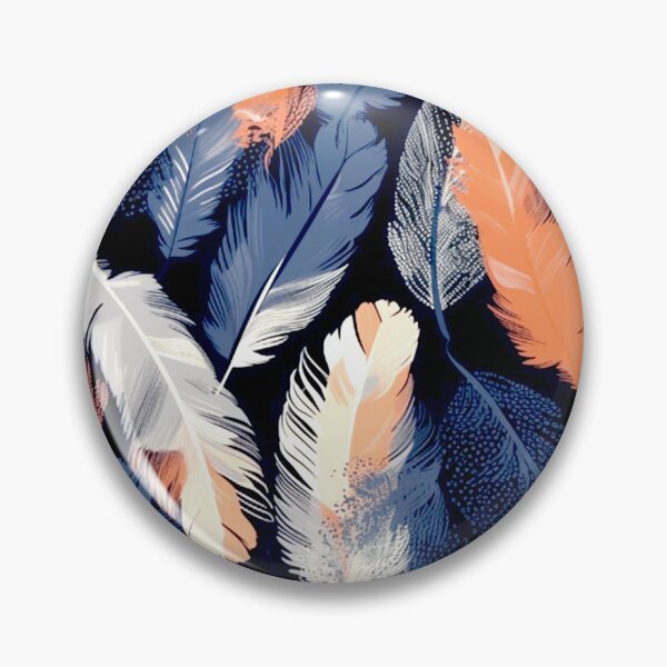 Item preview, Feathers - Coral, navy, gray, silver, gold 2 designed and sold by Highlandkings.