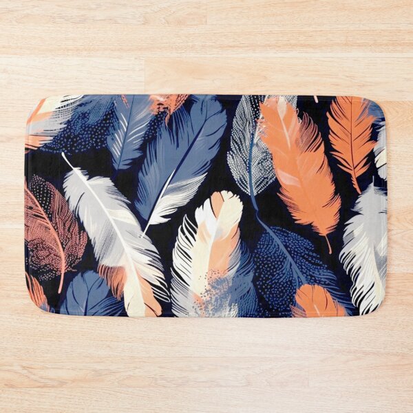 Item preview, Feathers - Coral, navy, gray, silver, gold 2 designed and sold by Highlandkings.