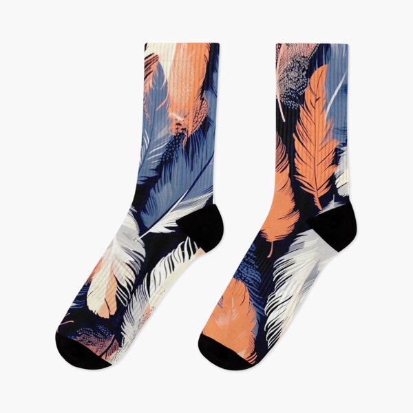 Item preview, Feathers - Coral, navy, gray, silver, gold 2 designed and sold by Highlandkings.