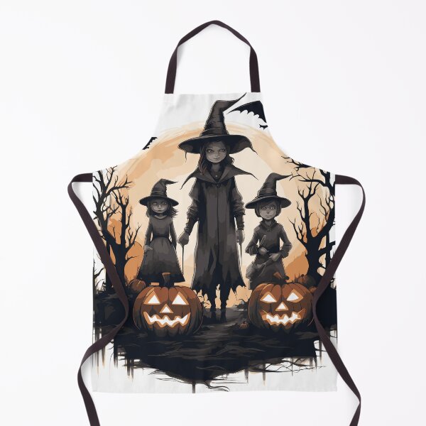 Item preview, Magical Halloween Trio: Witch Sisters and Brother Surrounded by Jack-o'-lanterns designed and sold by WFTan.