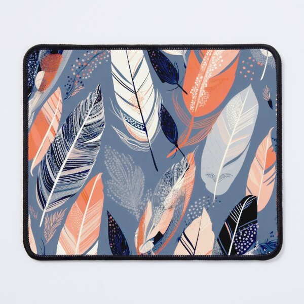 Item preview,  Feathers - Coral, navy, gray, silver, gold 3 designed and sold by Highlandkings.