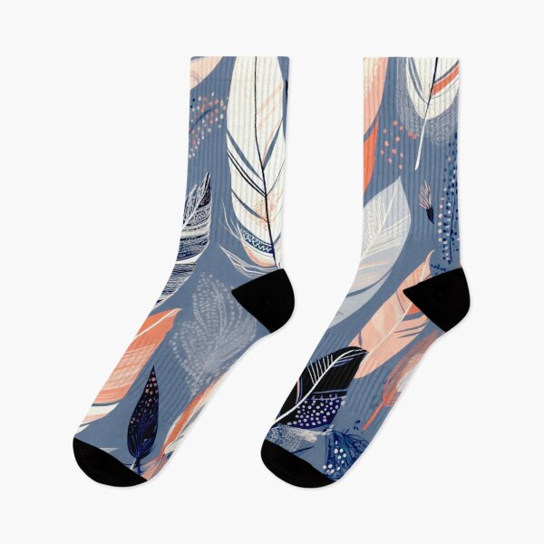 Item preview,  Feathers - Coral, navy, gray, silver, gold 3 designed and sold by Highlandkings.
