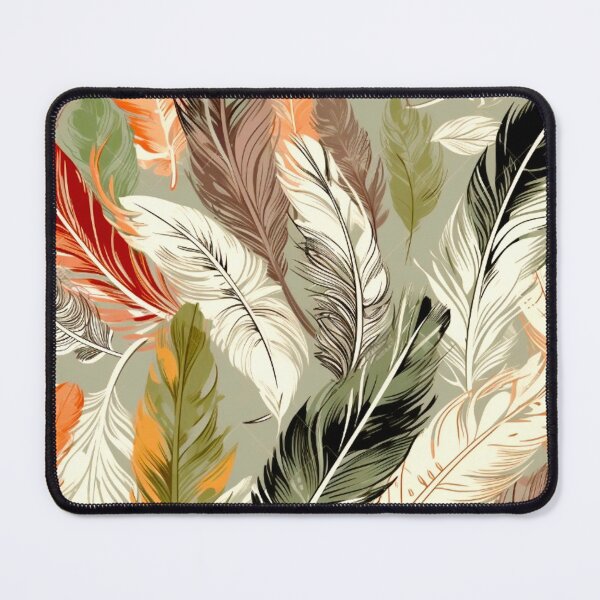 Artikelvorschau, Feathers - Coral, olive green, beige, cream, silver entworfen und verkauft von Highlandkings.