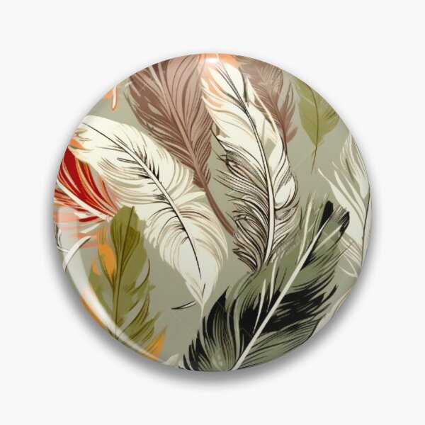 Artikelvorschau, Feathers - Coral, olive green, beige, cream, silver entworfen und verkauft von Highlandkings.