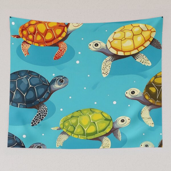 Item preview, Brighten up any space with our adorable turtles graphic design print. Perfect for adding a touch of charm and whimsy to your surroundings. designed and sold by imaginariumlab.