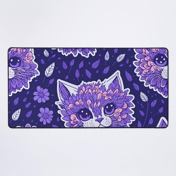Item preview, Whimsical Blooms: White Cat Flowers Pattern! designed and sold by MeowtifullyCute.