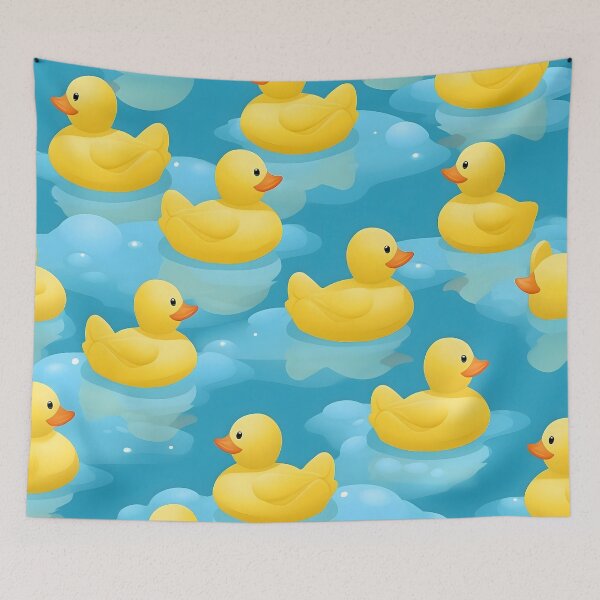Item preview, Cheerful Rubber Ducks Pattern Print designed and sold by imaginariumlab.