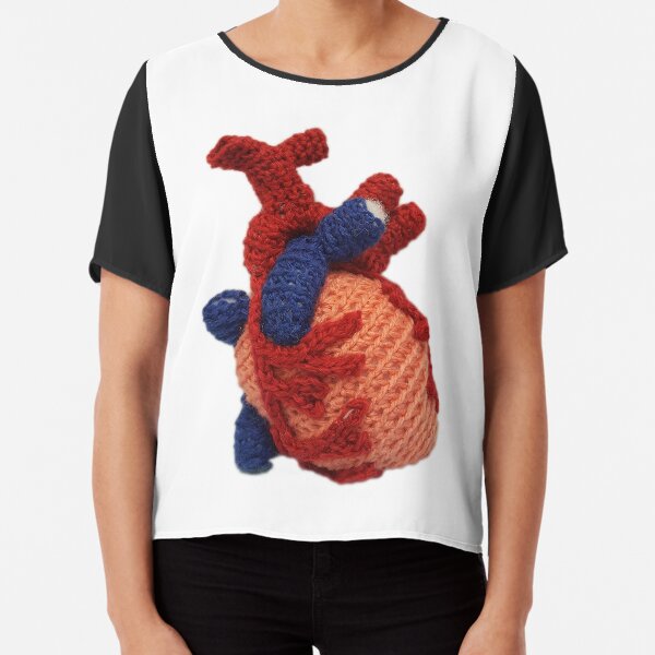 Crocheted Anatomical Heart Chiffon Top