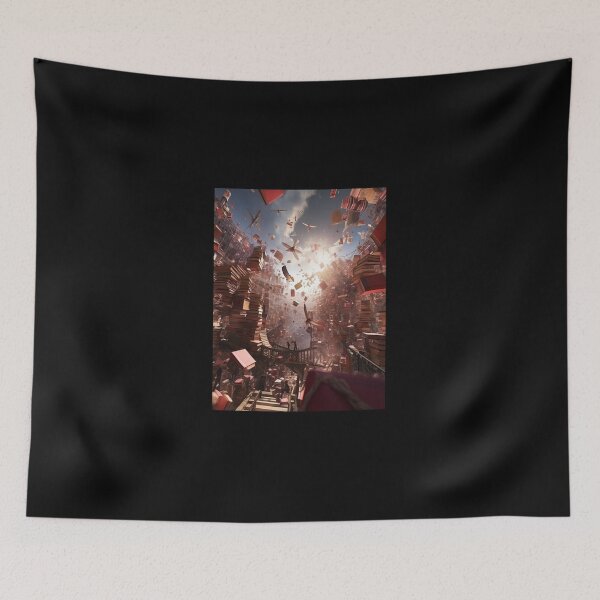 Item preview, Fantasy world with many books giant flyingcolor red designed and sold by StaceyJimmie.