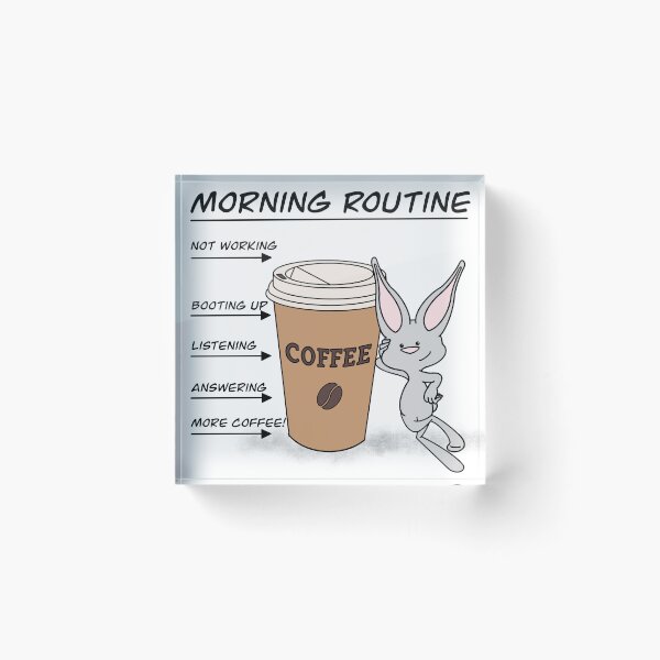 Item preview, Morning Routine Coffee Furry Flinn designed and sold by furryflinn.