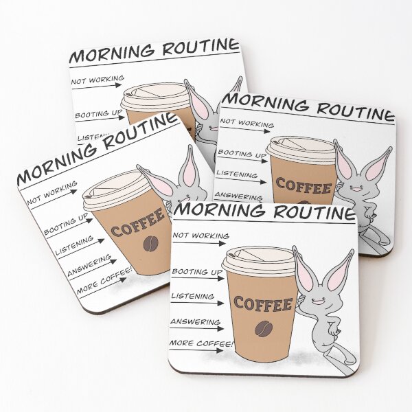 Item preview, Morning Routine Coffee Furry Flinn designed and sold by furryflinn.