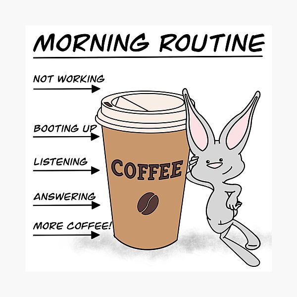 Item preview, Morning Routine Coffee Furry Flinn designed and sold by furryflinn.