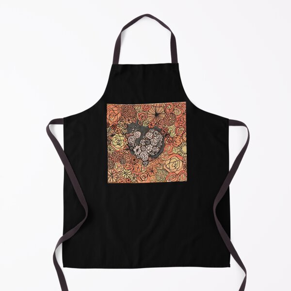 Item preview, A black cat cuddling an array of flowers designed and sold by ArtBeLife.