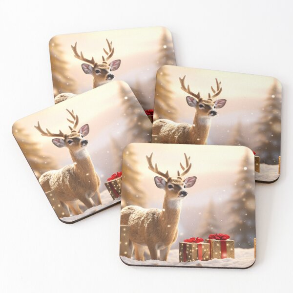 Item preview, Beautiful buck on snowy Christmas night. designed and sold by MargaretWiktor.