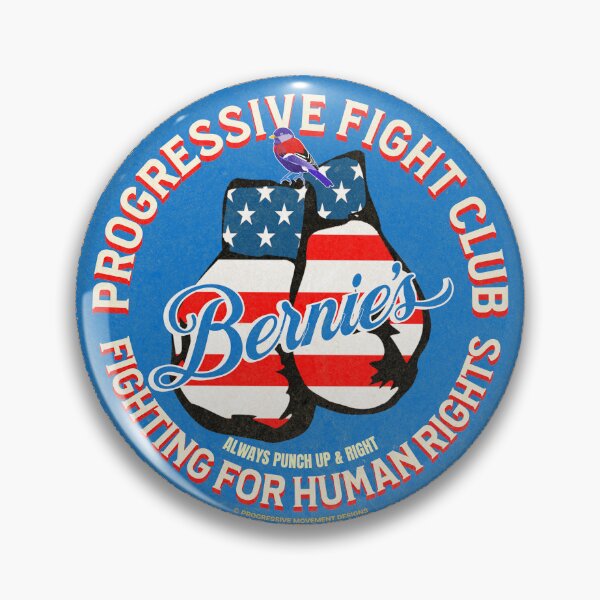 Item preview, PMD01026 Progressive Movement Designs Bernies Progressive Fight Club USA flag boxing gloves design shows you support human rights democracy progressive goals for Progressives Democrats Independents designed and sold by ProgressiveLeft.