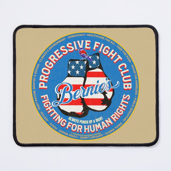 Item preview, PMD01026 Progressive Movement Designs Bernies Progressive Fight Club USA flag boxing gloves design shows you support human rights democracy progressive goals for Progressives Democrats Independents designed and sold by ProgressiveLeft.