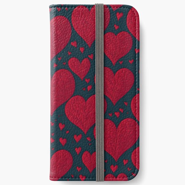 LV Leather Case for iPhone -Brown and Red Heart