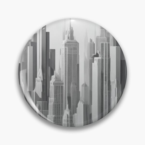Item preview, White, grey and black intricate city pattern  designed and sold by Theo-B.