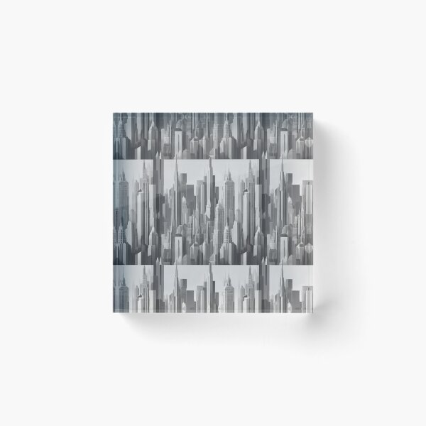 Item preview, White, grey and black intricate city pattern  designed and sold by Theo-B.