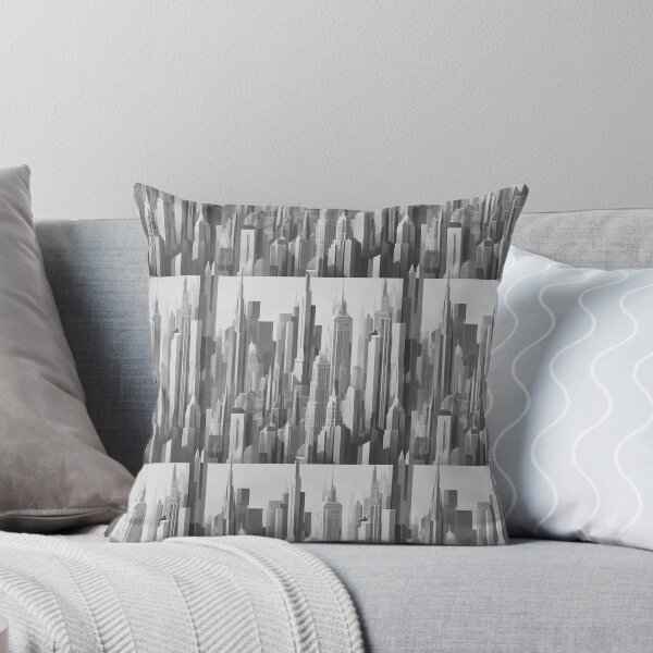 Item preview, Patrón de ciudad intrincado blanco, gris y negro designed and sold by Theo-B.