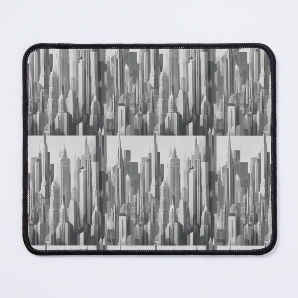 Item preview, White, grey and black intricate city pattern designed and sold by Theo-B.