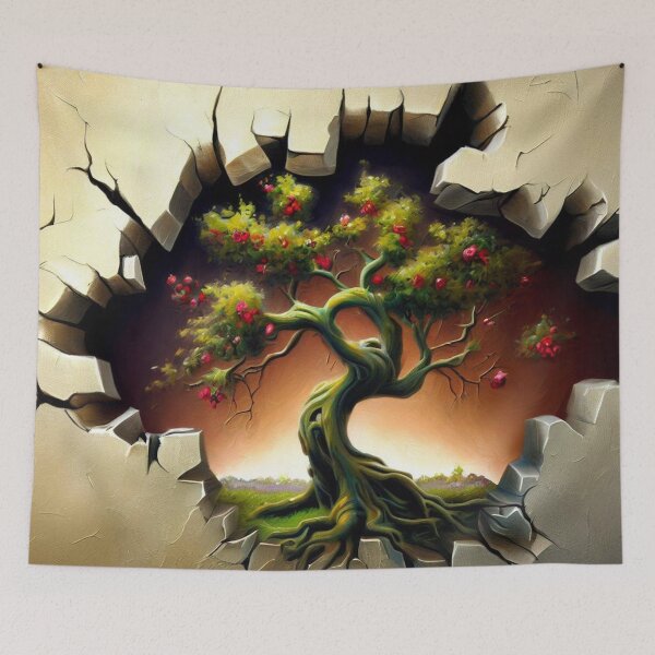 Item preview, 3d Apple Tree Cracked Wall designed and sold by TheOrderedBox.