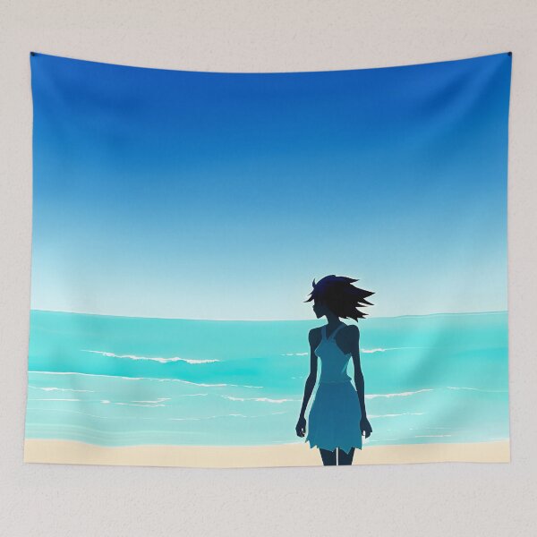 Item preview, Coastal Minimalist Style Beach Chic Calming Ocean Blues - AI Art 1 of 8 designed and sold by Beachy.